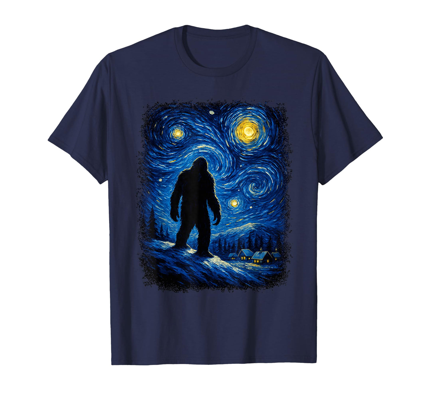 Vincent Van Gogh Starry Night Yeti Inspired Artwork T-Shirt