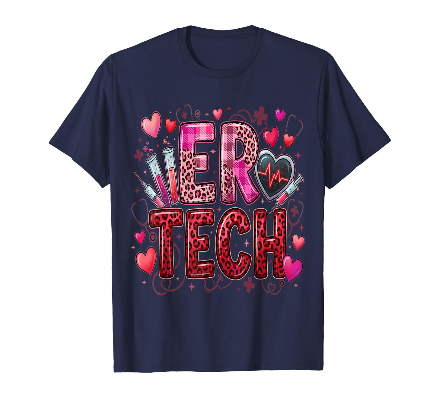 Emergency Department Valentine ER Tech Valentines Nurse T-Shirt