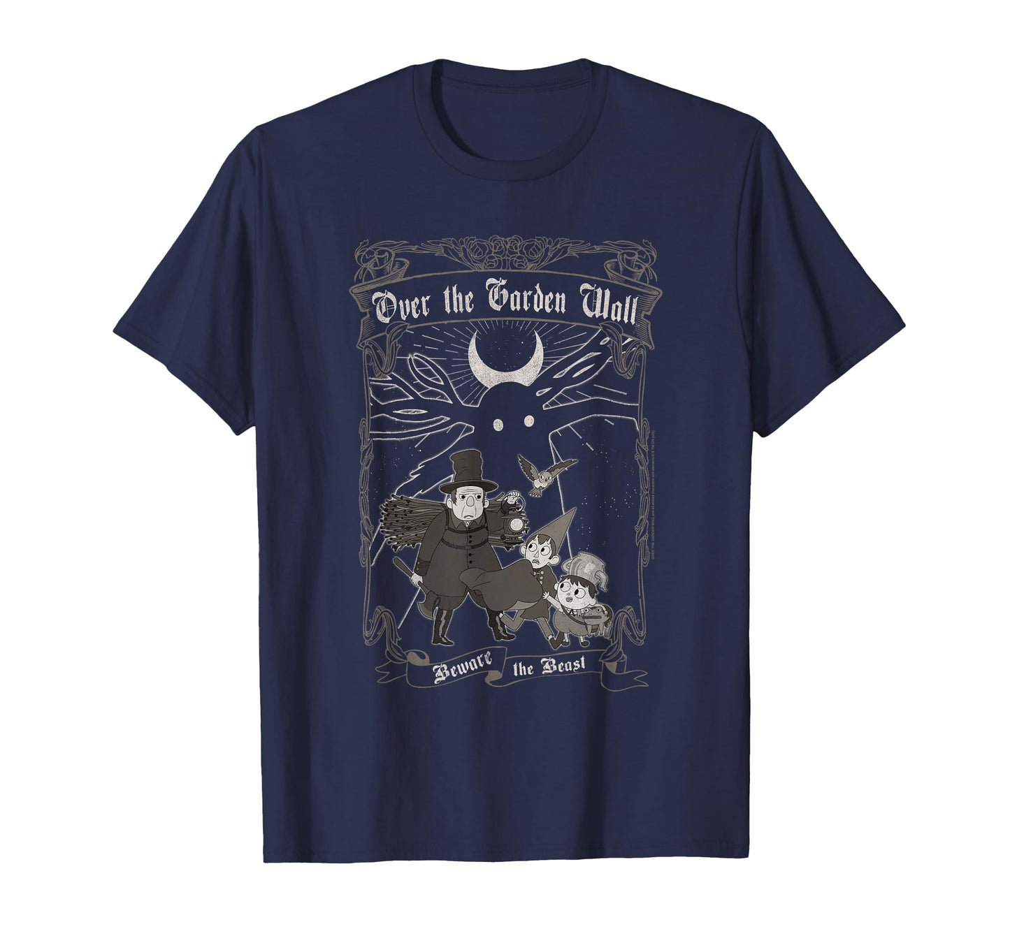 Over The Garden Wall Vintage Framed Scene Spooky Cartoon T-Shirt