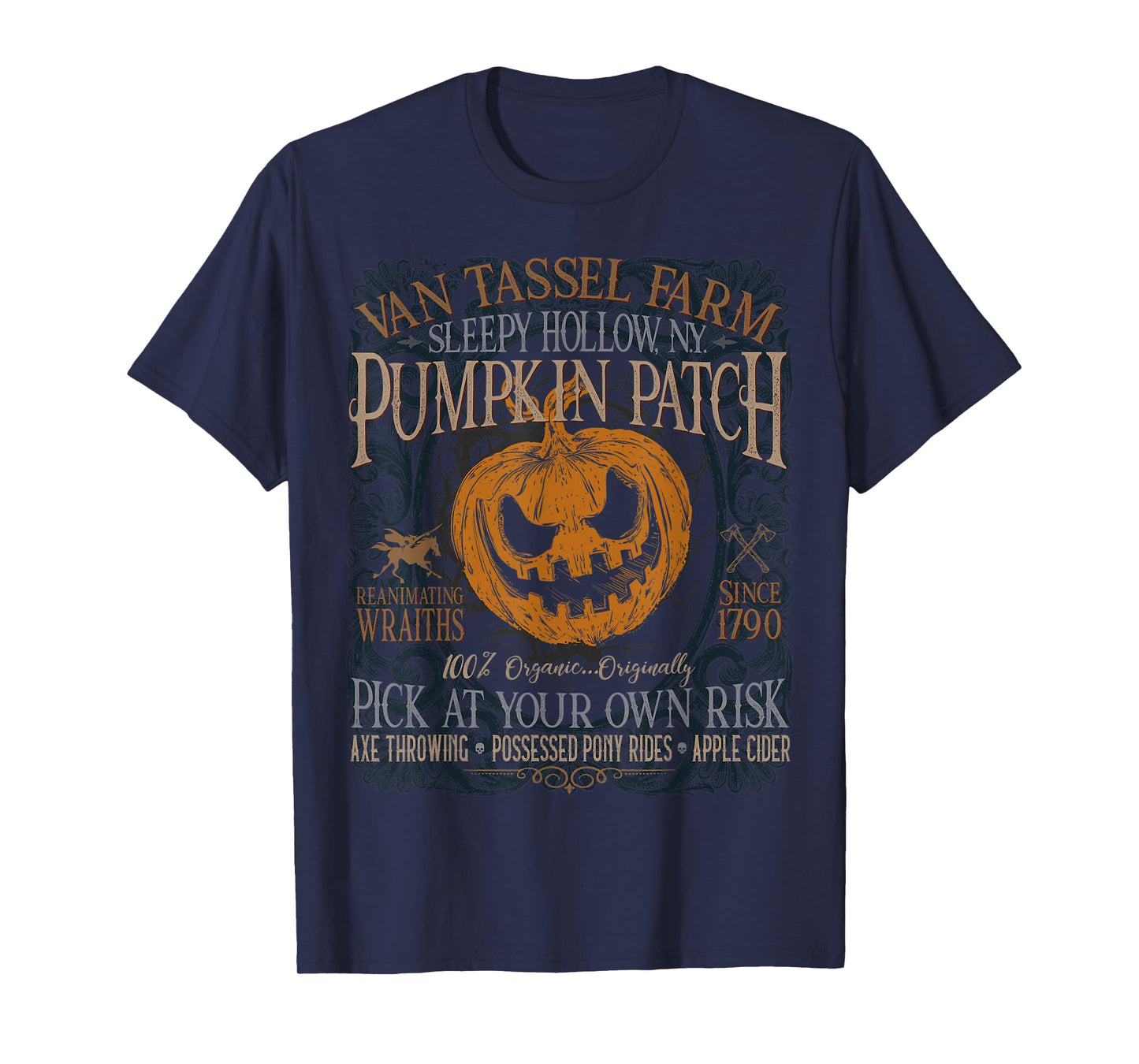 Sleepy Hollow Pumpkin Picking Farm Funny Halloween T-Shirt