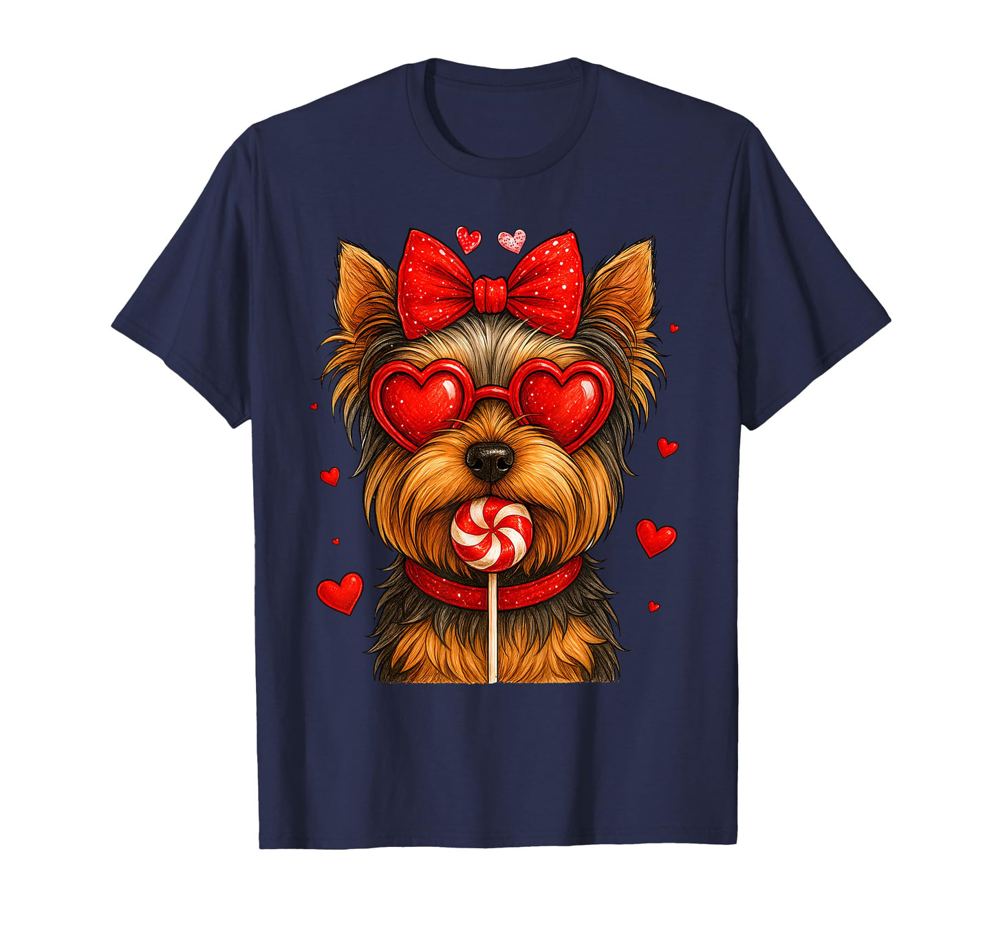 Cute Yorkshire Terrier Yorkie Valentine Heart Candy Kid Girl T-Shirt