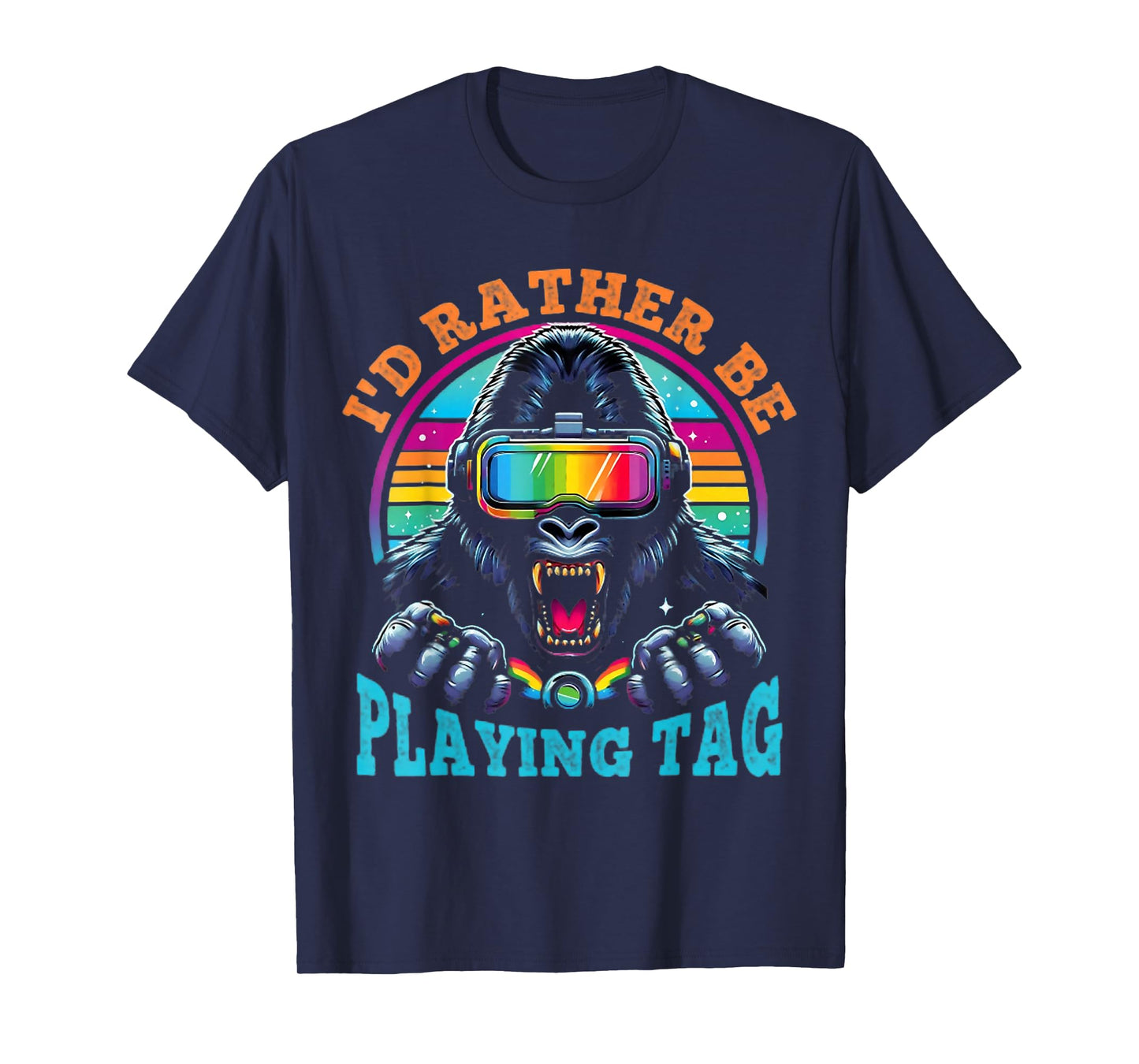 Bruh I'd Rather Be Playing Boys Adult Man Birthday Gorilla T-Shirt