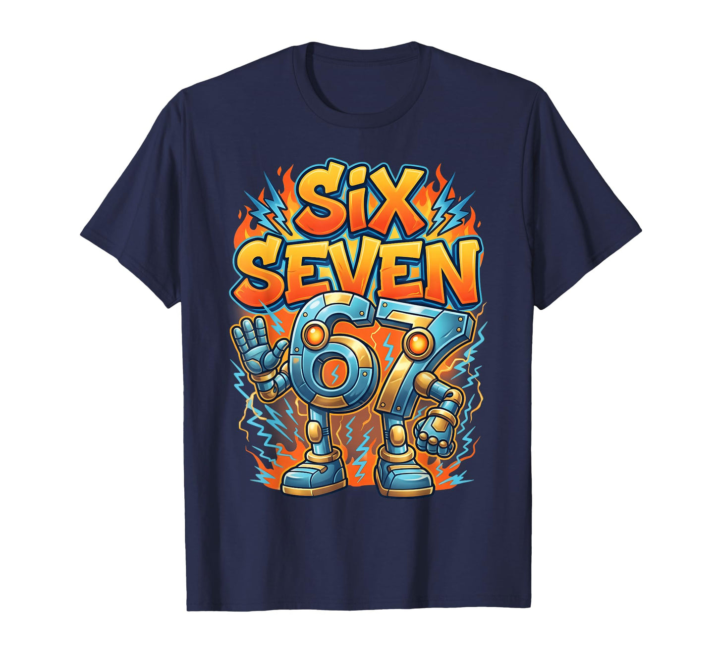 67 Six Seven Meme 6-7 Funny Brainrot Gaming Boys Kids 6 7 T-Shirt