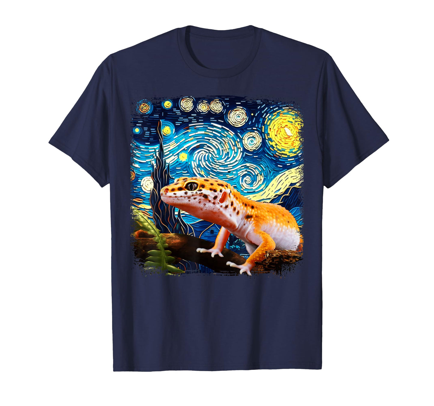 Leopard Gecko Starry Night Van Gogh Gifts For Men Women Kids T-Shirt
