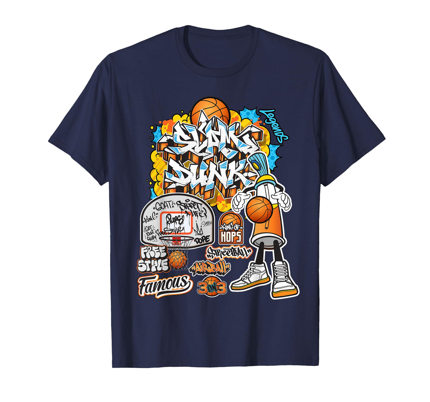 Cool Basketball Graffiti Style Illustration Graphic Designs T-Shirt