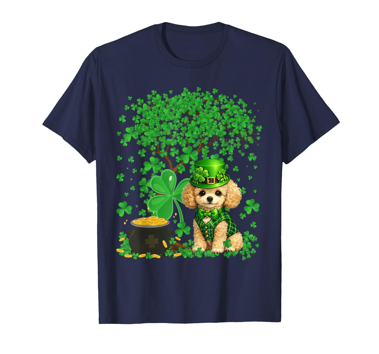 Funny Poodle Dog Shamrock St Patrick's Day T-Shirt