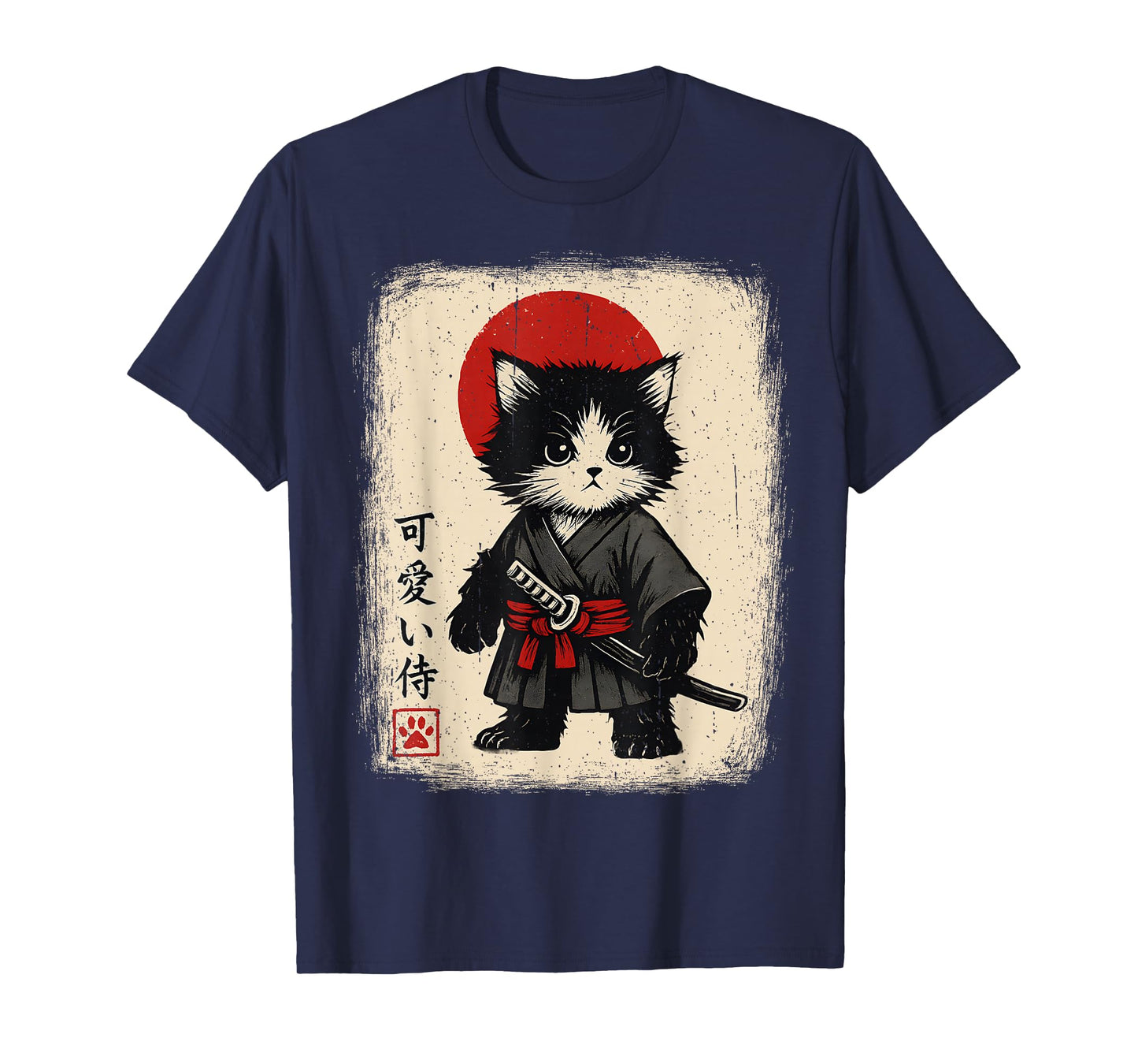 Samurai Cat Japanese Vintage Kawaii Funny Cats T-Shirt