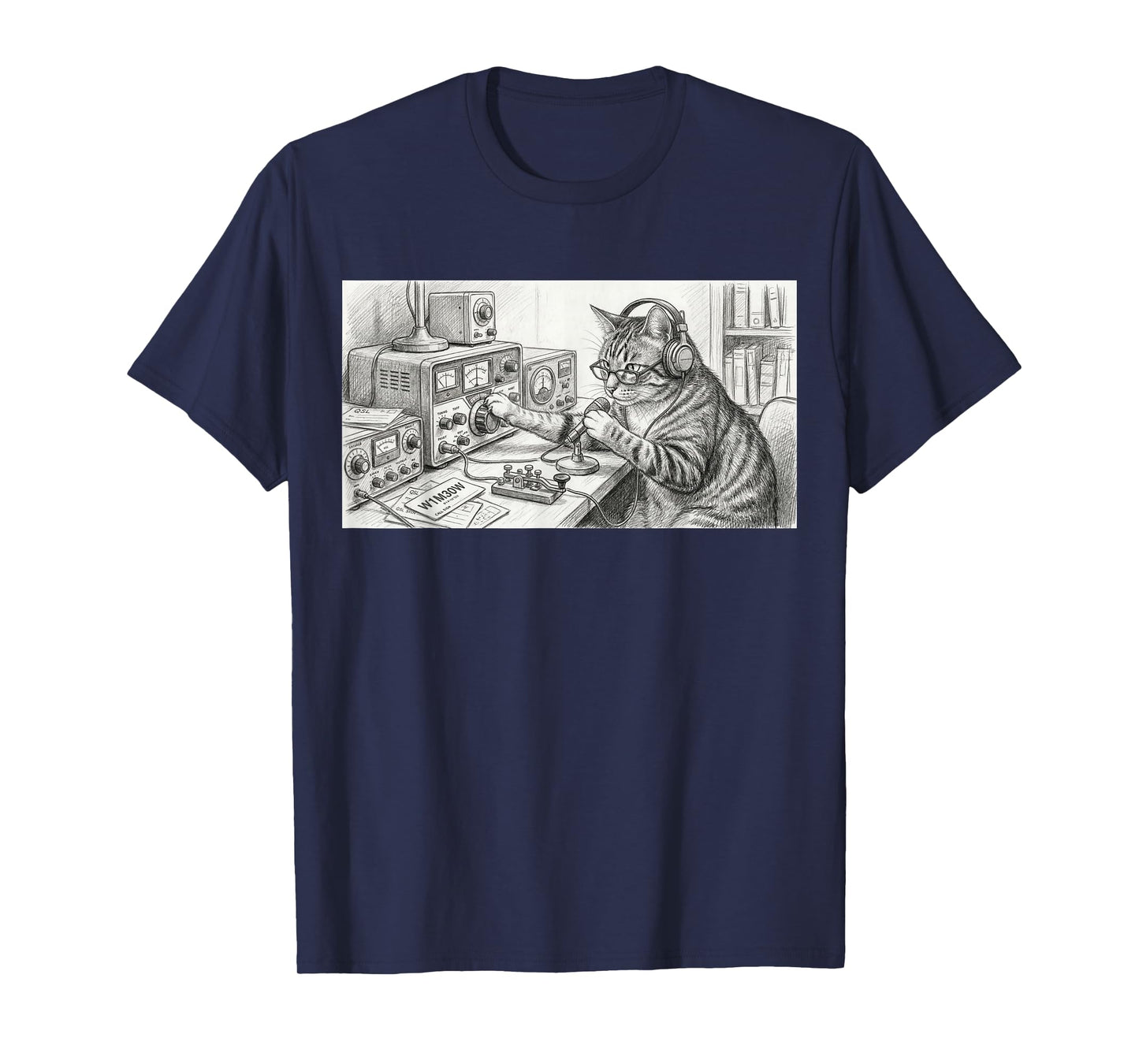 Funny Ham Radio Cat Amateur Radio Operator CW Morse Code T-Shirt