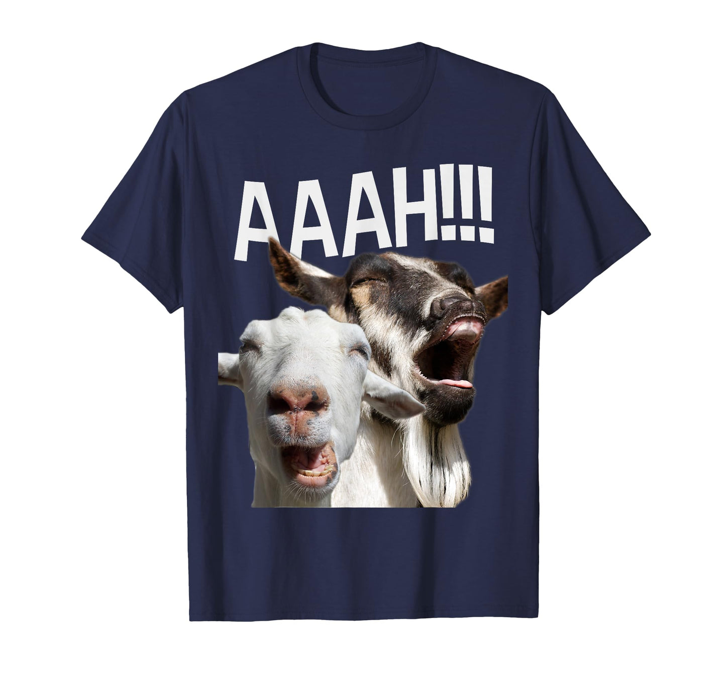 Screaming Goats AAAH!!! Funny Crazy Goat Lover Print T-Shirt
