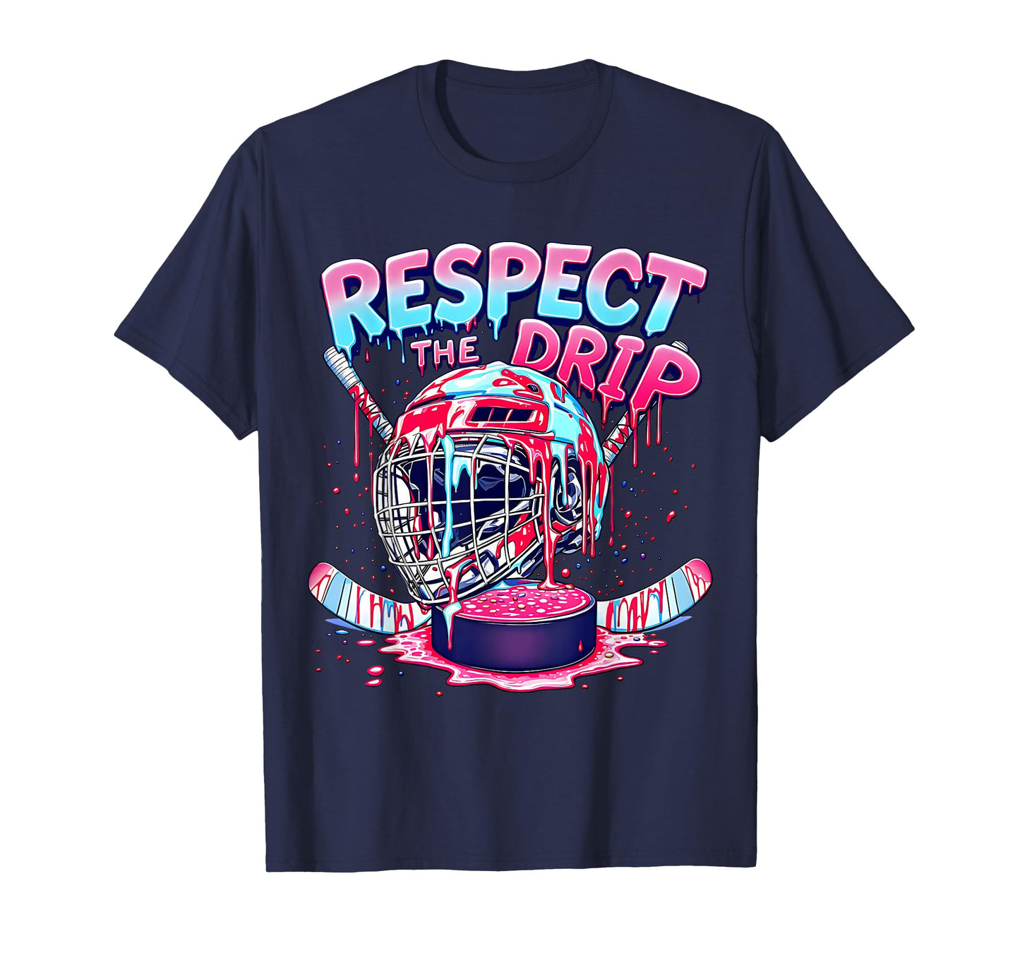Hockey Drip For Boys Ice Cream Drip Youth Kids Funny Sports T-Shirt