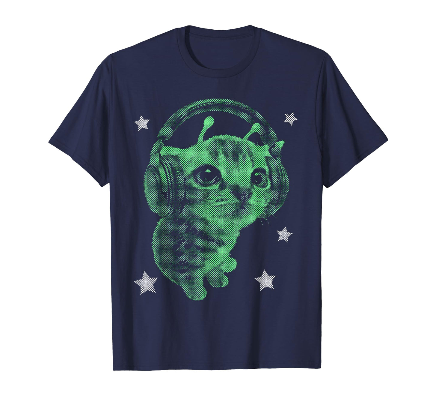 Y2K Alien Cat Headphones T-Shirt