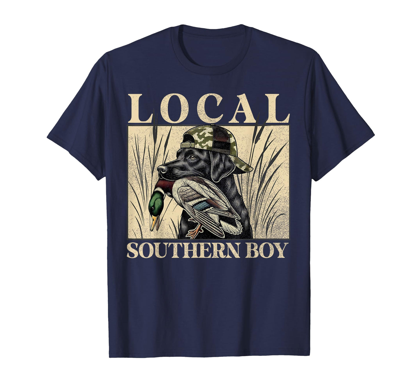 Local Southern Boy Duck Hunting Black Lab Outdoor Vintage T-Shirt