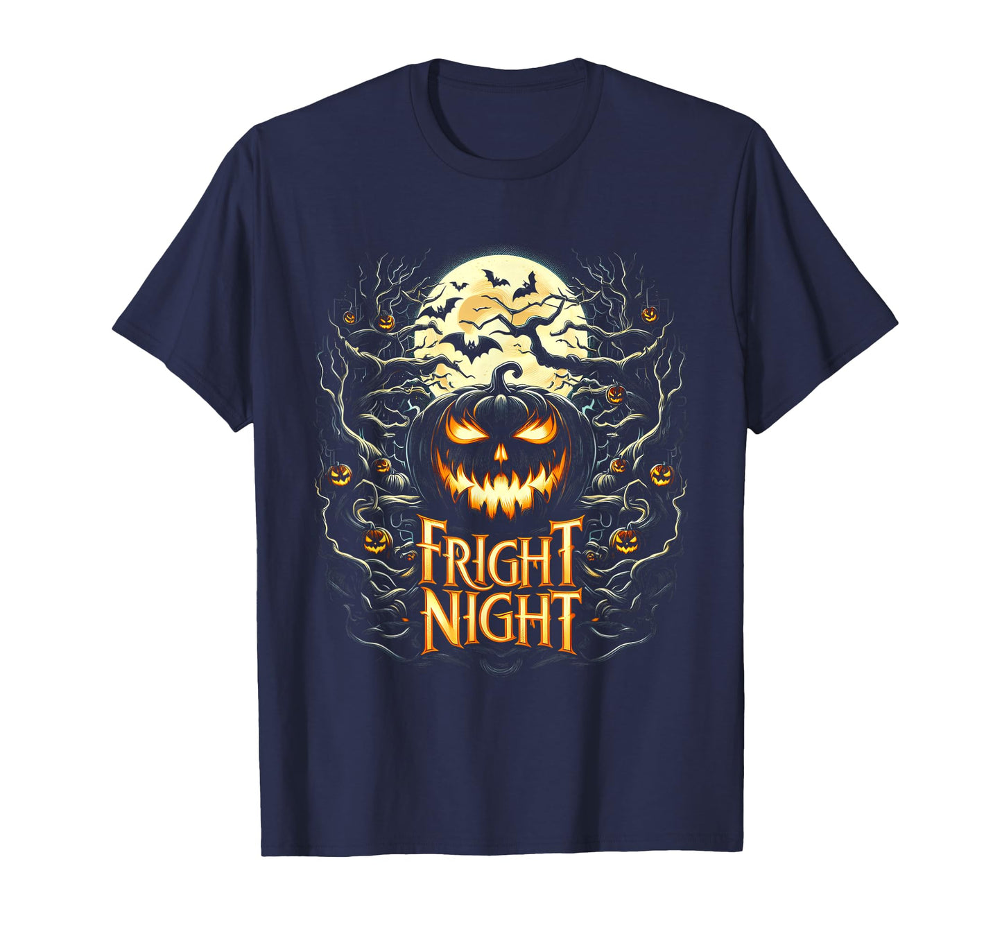 Halloween Pumpkin Jack O Lantern Face Fright Night T-Shirt