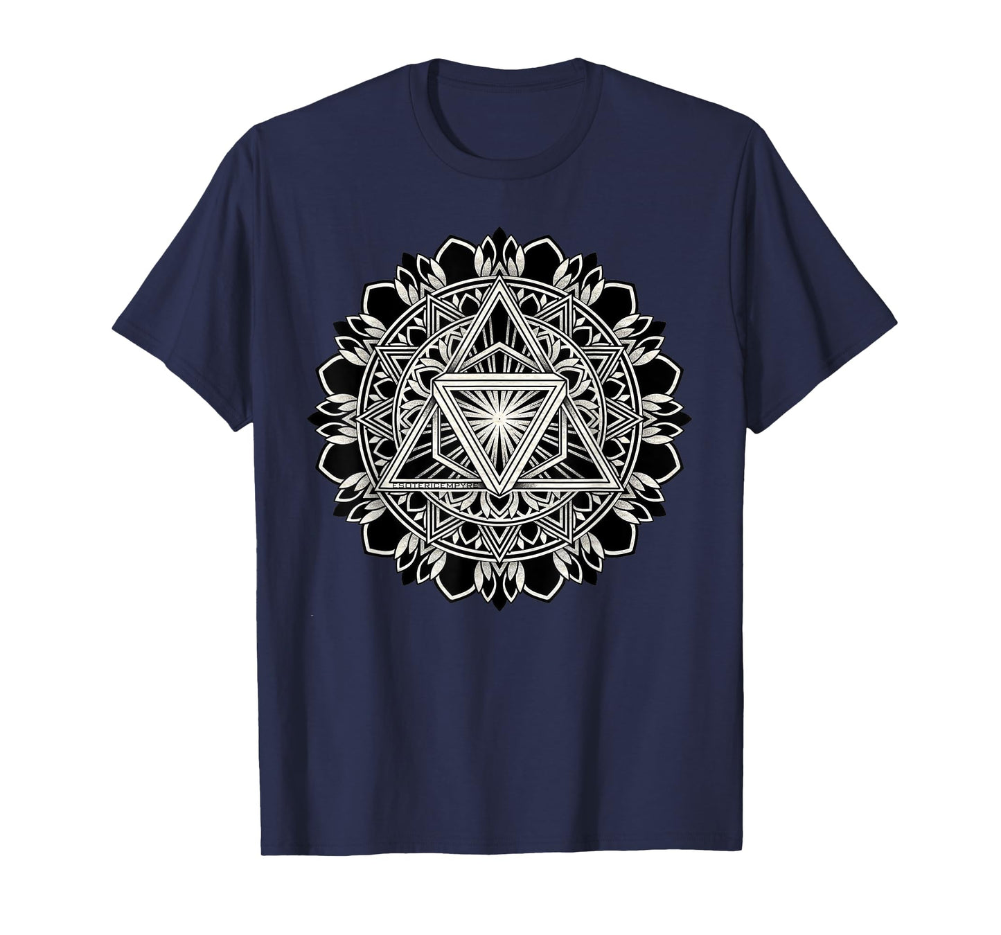 Sacred Geometry Tri-Hex Mandala Geometric Blackwork T-Shirt