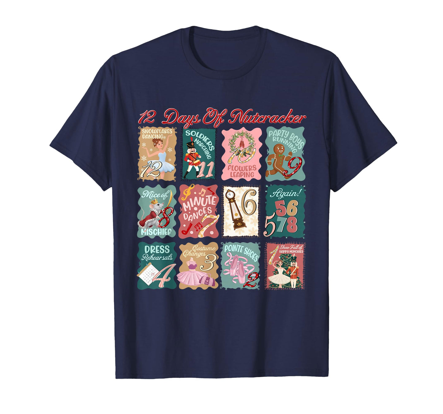 Retro 12 Days of Nutcracker Ballet Fairy Plum Gingerbread T-Shirt