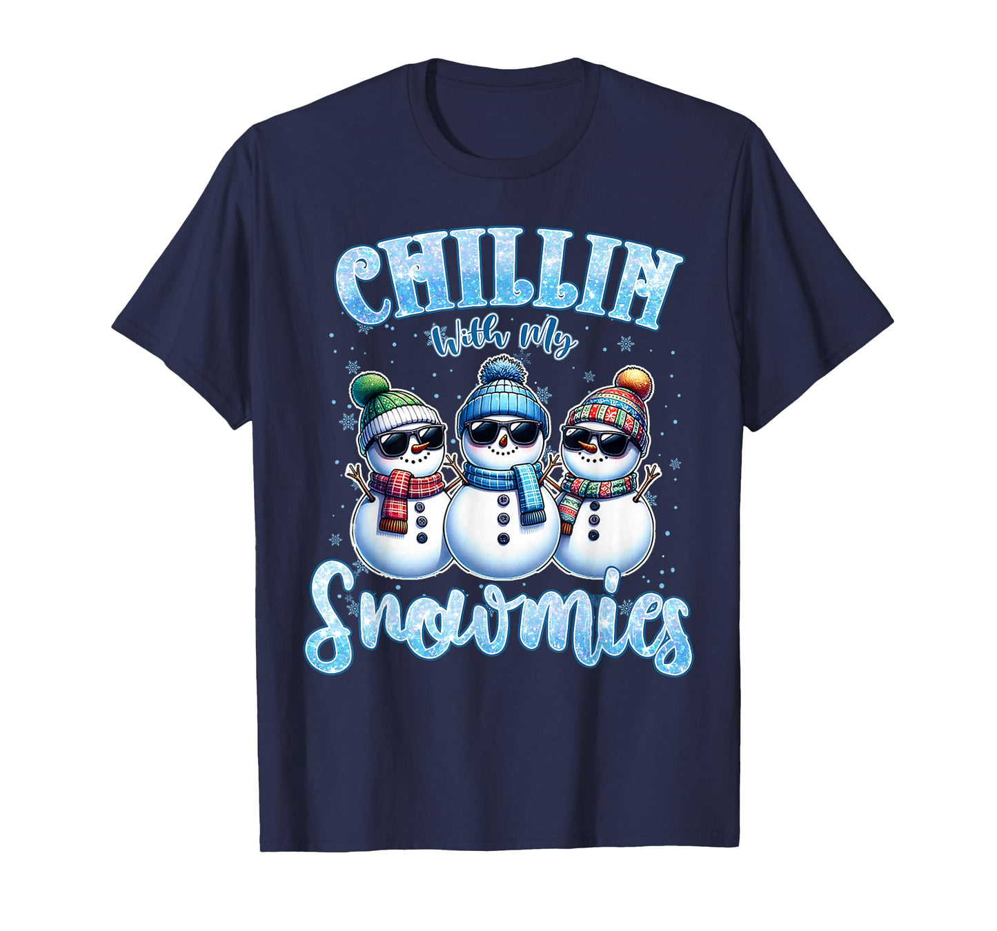 Chillin with My Snowmies Funny Snowman Christmas Kids Boys T-Shirt