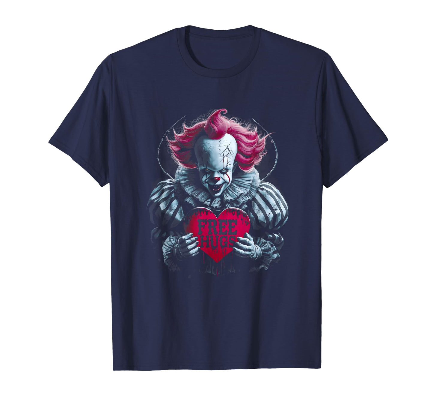 Free a Hugs Scary Clown Valentine Halloween Horror Character T-Shirt
