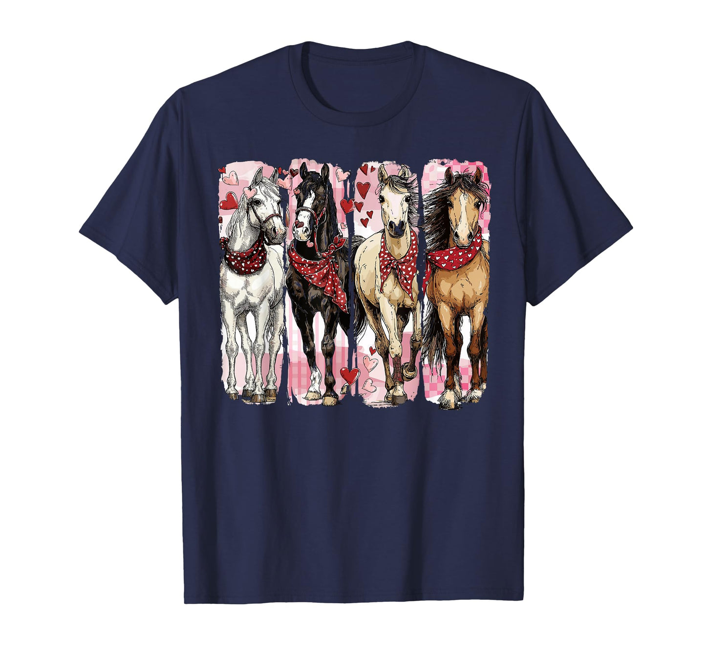 Preppy Horse Valentine Horse Rider Farm Happy Valentines Day T-Shirt