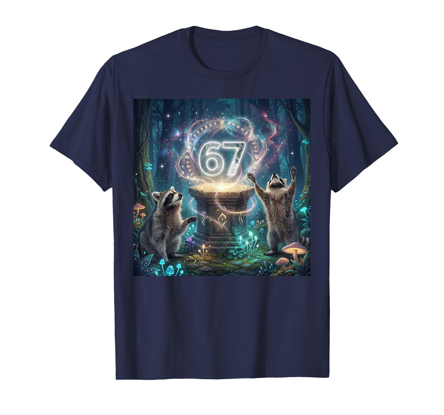 67 Meme Racoon Howling at The Moon 6 7 T-Shirt
