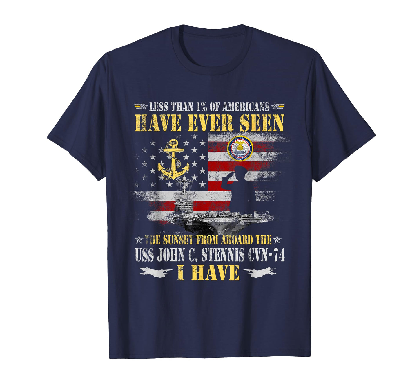 USS John Stennis CVN-74 Veteran Less Than 1% Funny Patriotic T-Shirt
