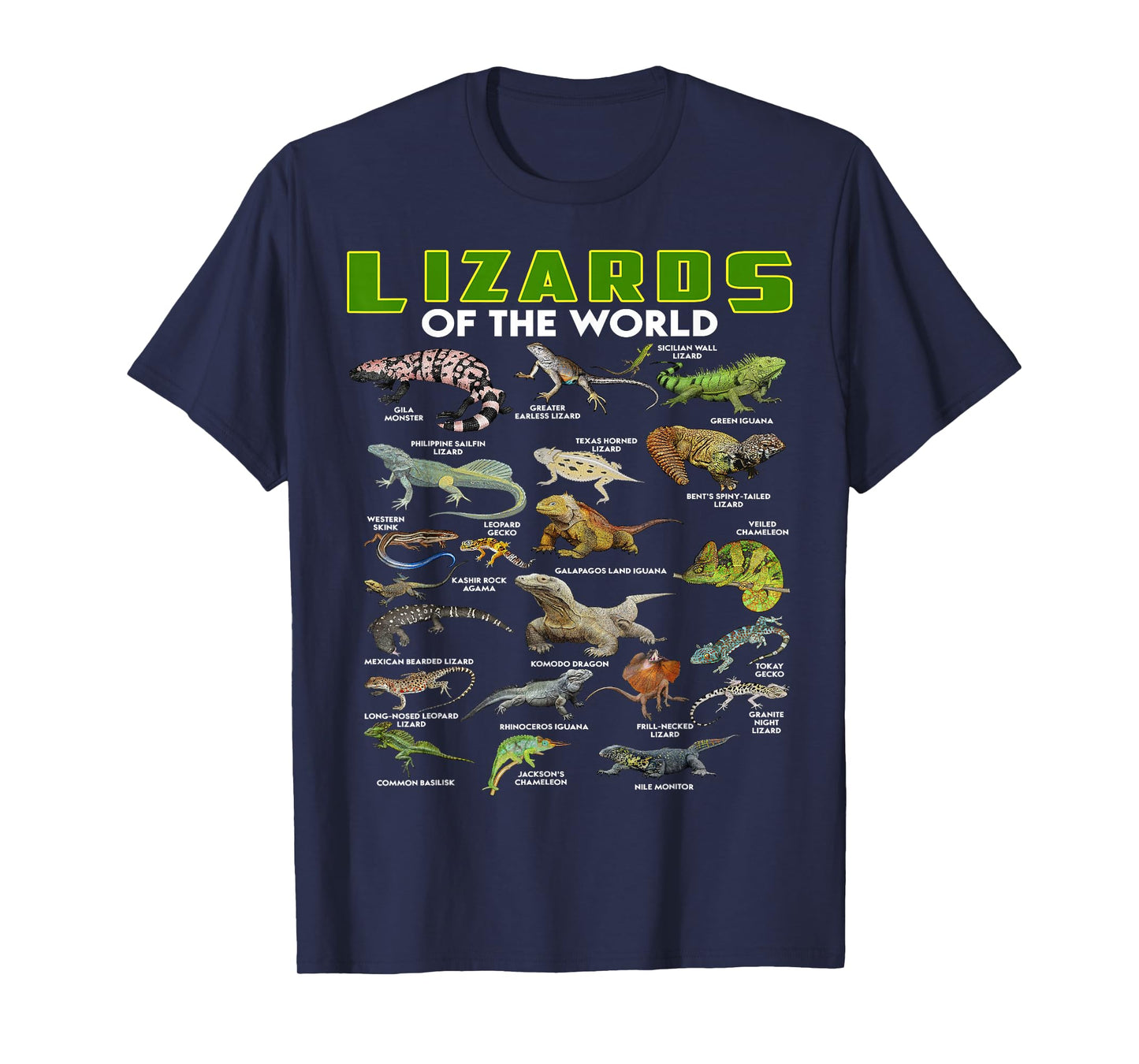 Lizards Of The World Reptile Herpetology Lizard Gifts Funny T-Shirt
