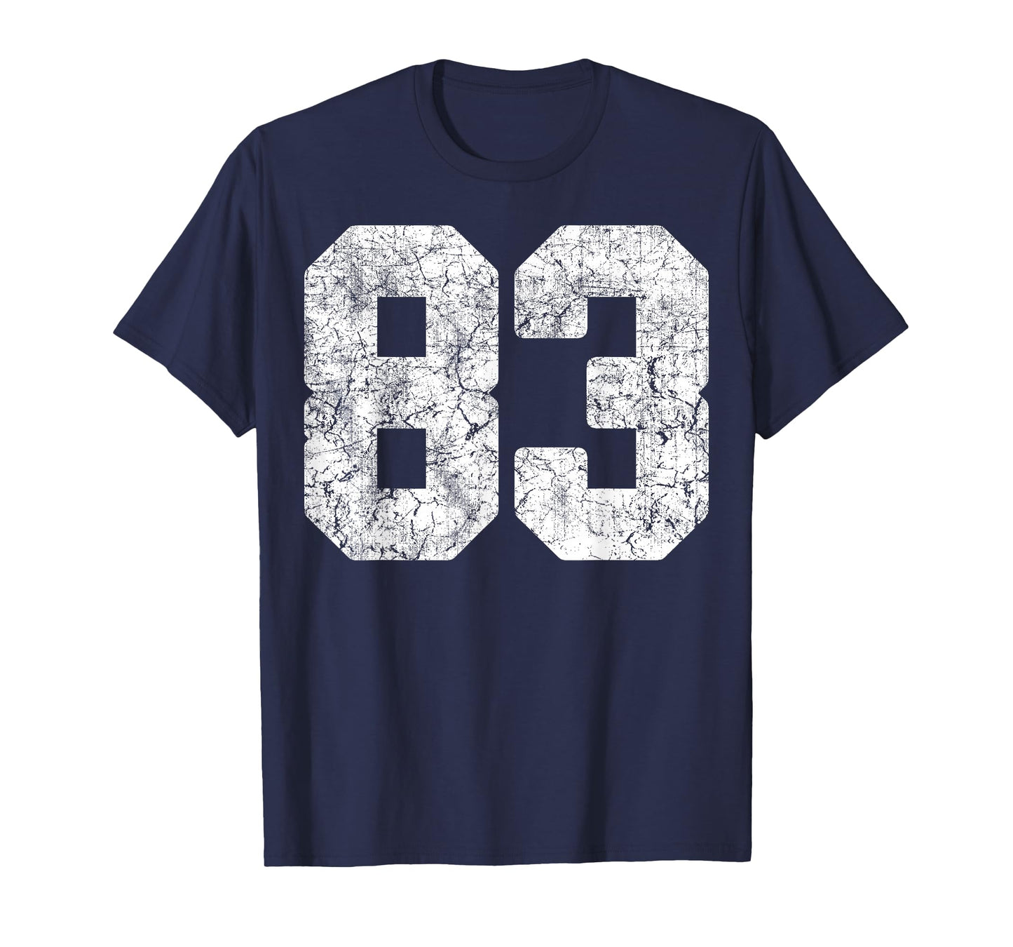 Distressed White Number 83 Jersey Player Uniform #83 Grunge T-Shirt
