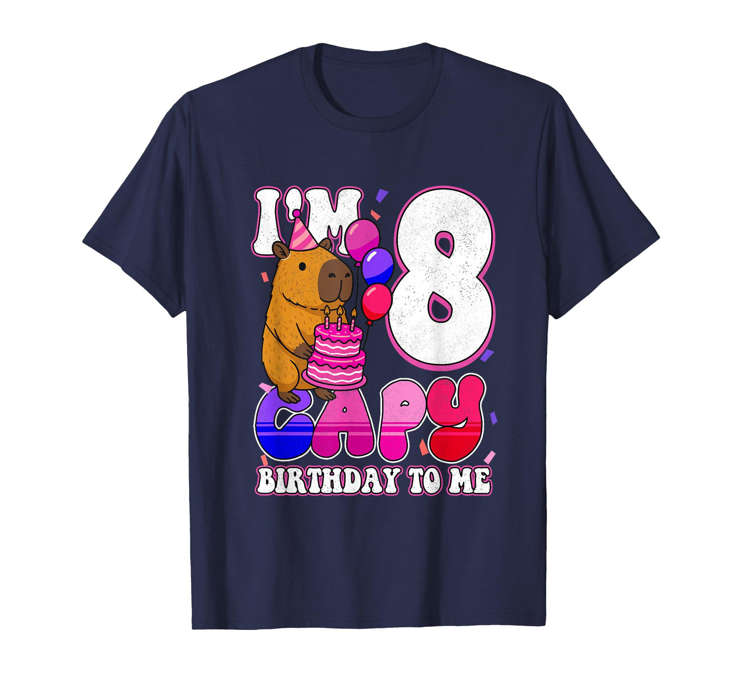 8 Year Old Capy Birthday to me Girls 8th Birthday Capybara T-Shirt