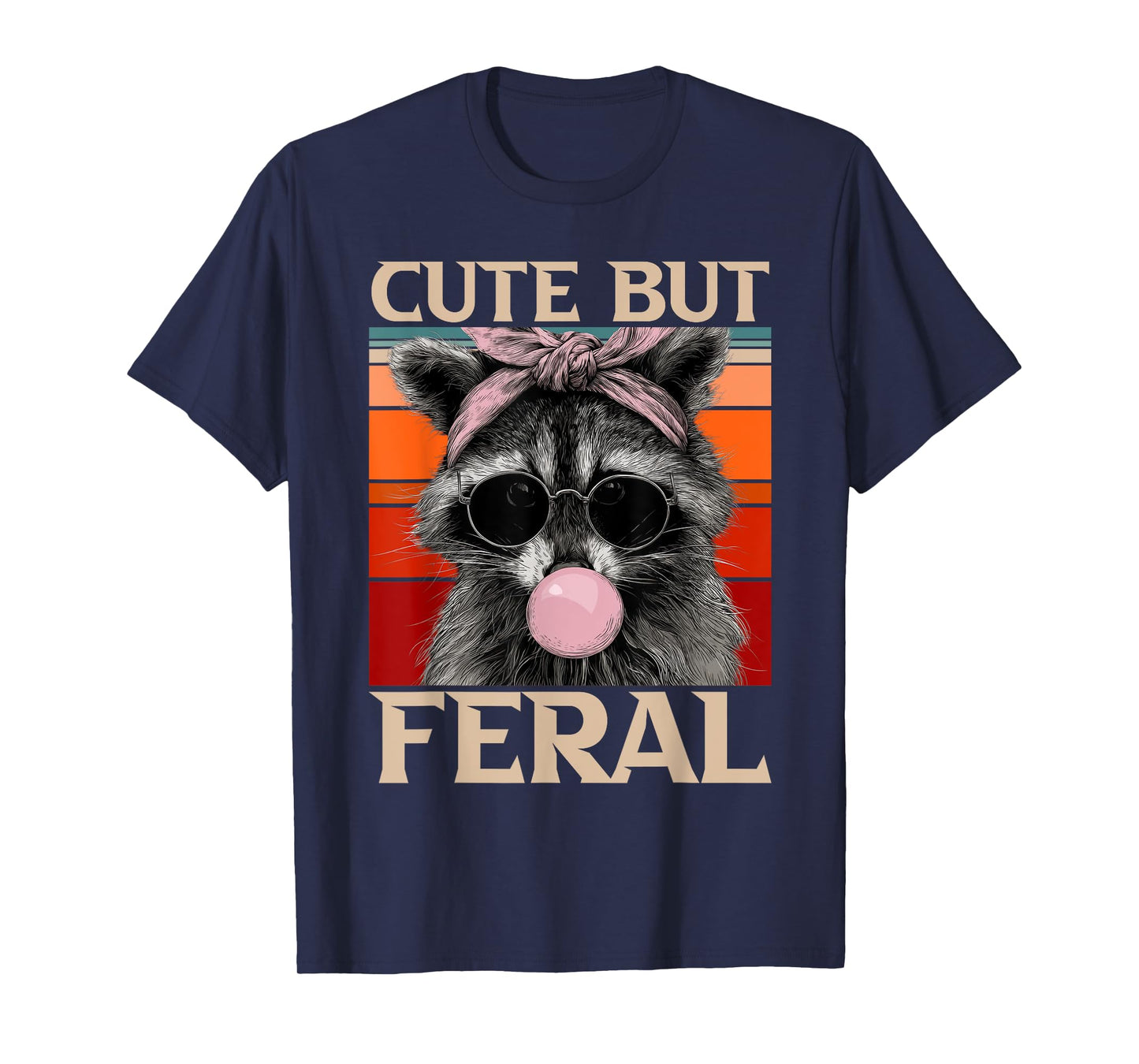 Cute But Feral Toddler Girls Kids | Raccoon Sunglasses Meme T-Shirt