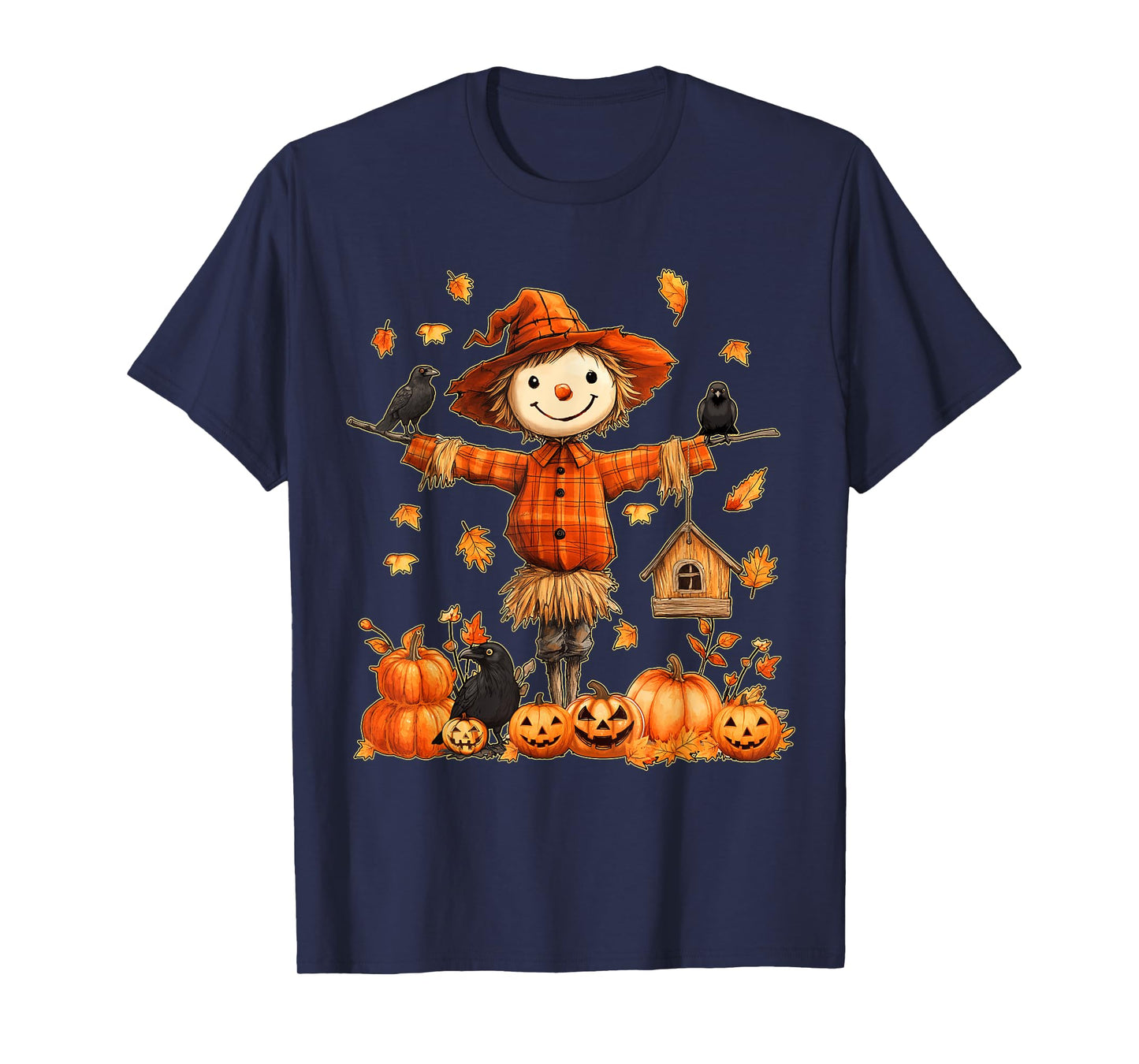 Cute Scarecrow Pumpkin Thanksgiving Halloween Hello Fall T-Shirt