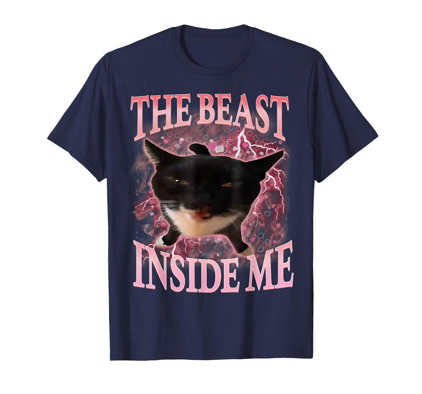 The Beast Inside Me Funny Gen Z Gen Alpha Silly Cat Meme Men Women T-Shirt