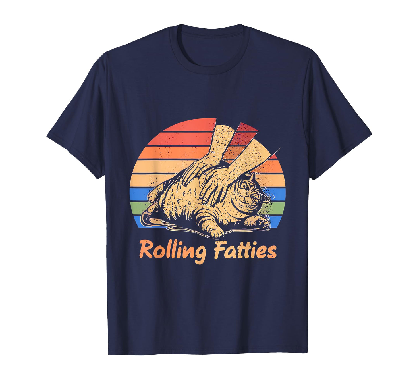 Cat Rolling Fatties Funny T-Shirt for Men Women Kids