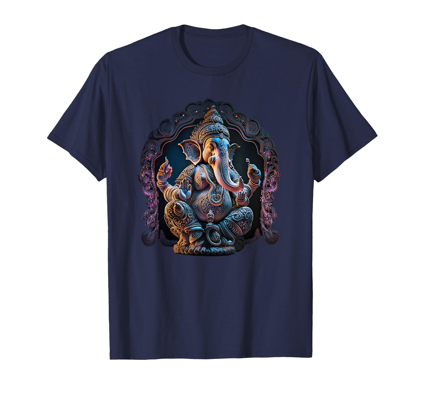 Ganesh Enlightenment Consciousness Meditation T-Shirt - Unisex-Adults - Black - Small - Short Sleeve - Yoga - T-Shirt