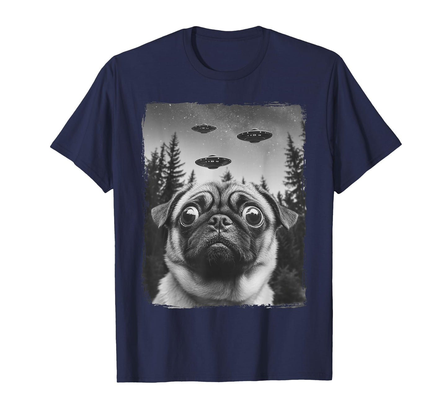 Pug UFO Selfie Funny Pug T-Shirt