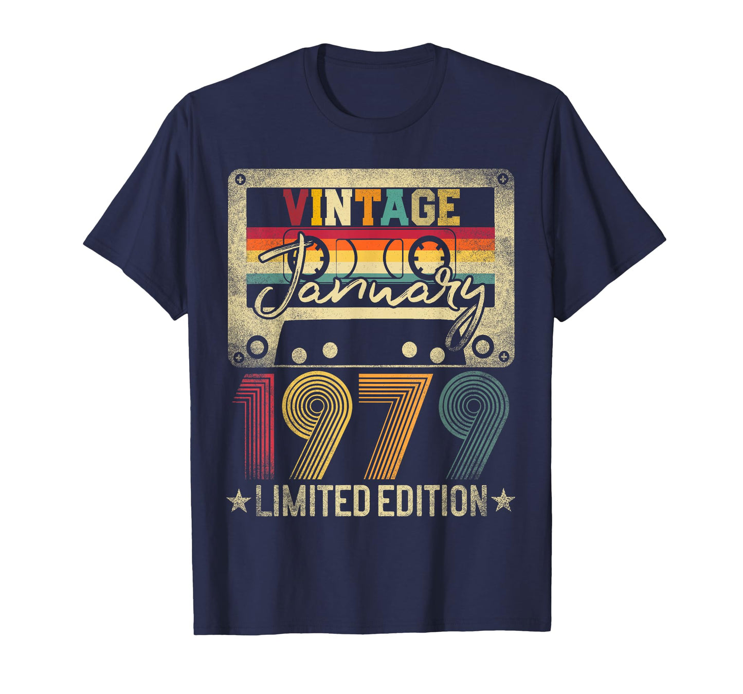 Vintage 1979 January 47 Years Old 47th Birthday Men Women T-Shirt