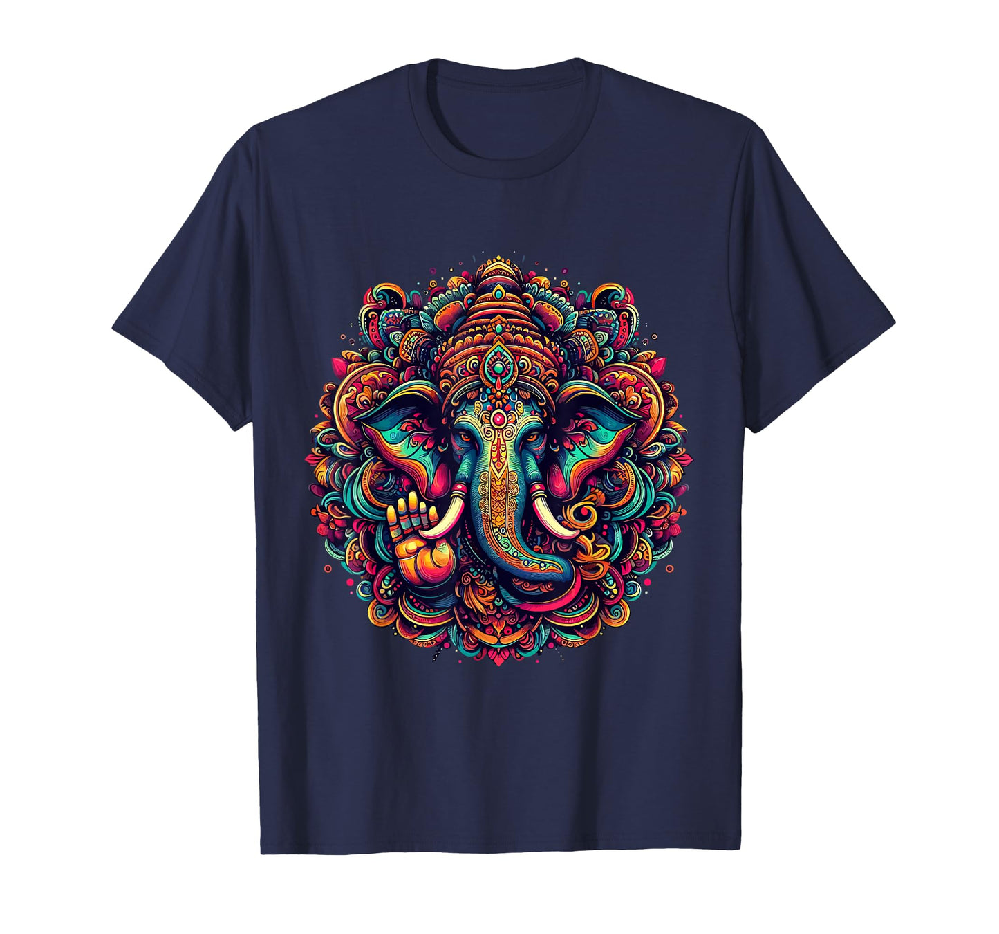 Ganesh Symbol Yoga Hindu Elephant God Ganesha Puja T-Shirt, Small, Black