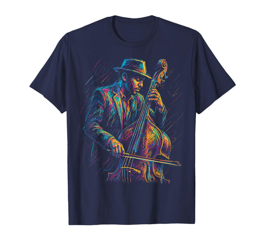 Jazz Musician Upright Bass Player Artistic Music Jazz Lover T-Shirt