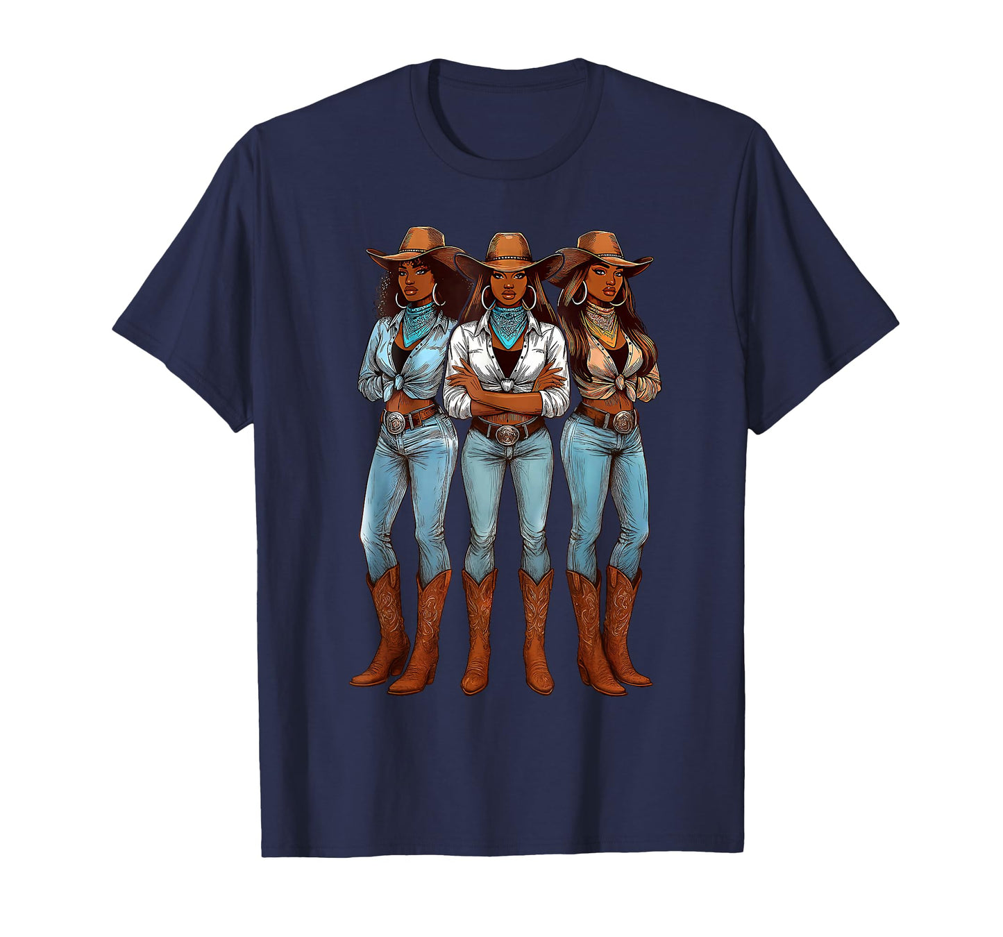 Cowgirl Western Afro Black Women African Black History Month T-Shirt