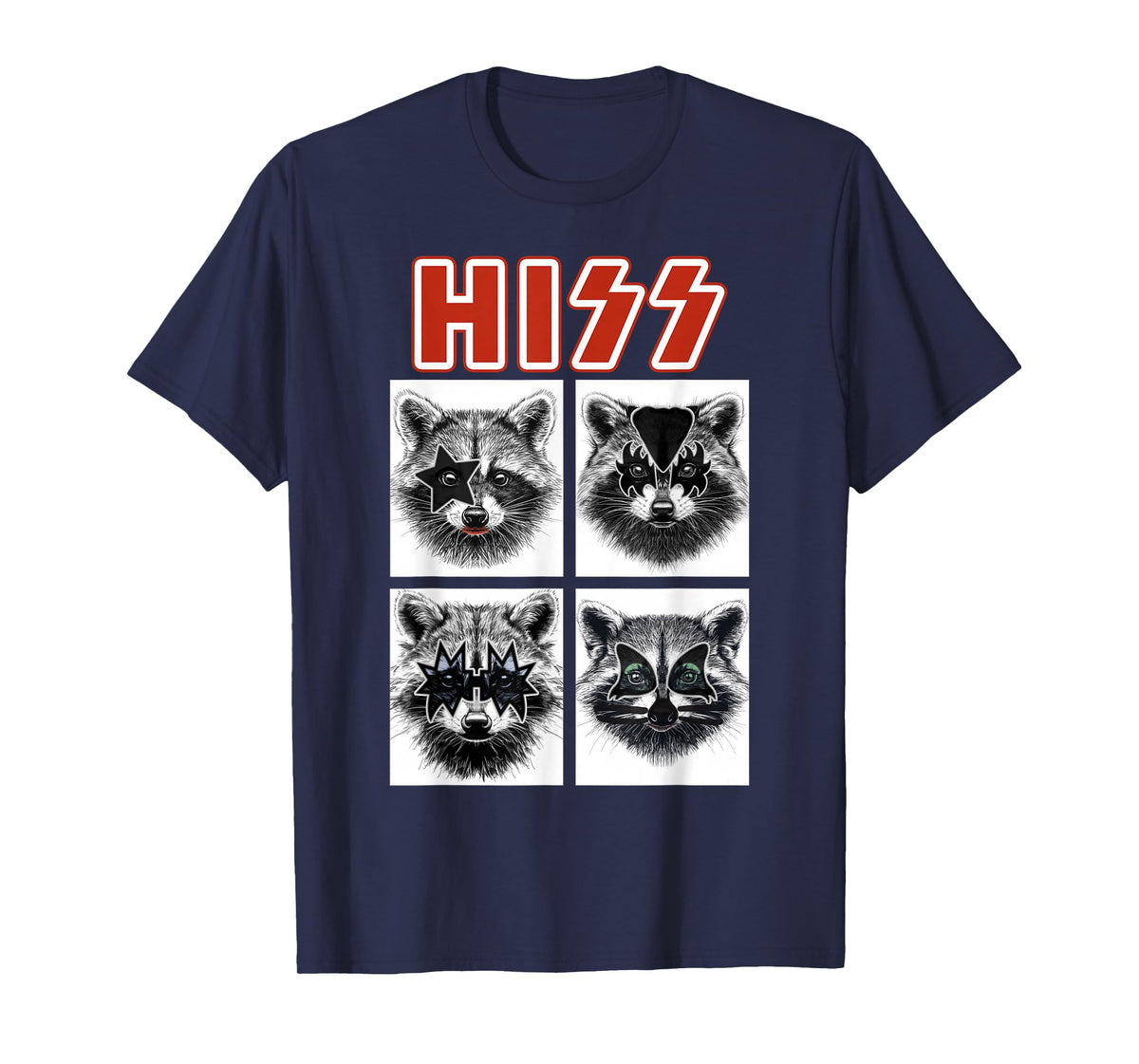 Raccoon Rock Music Band Concert Men Women Kids Funny Raccoon T-Shirt