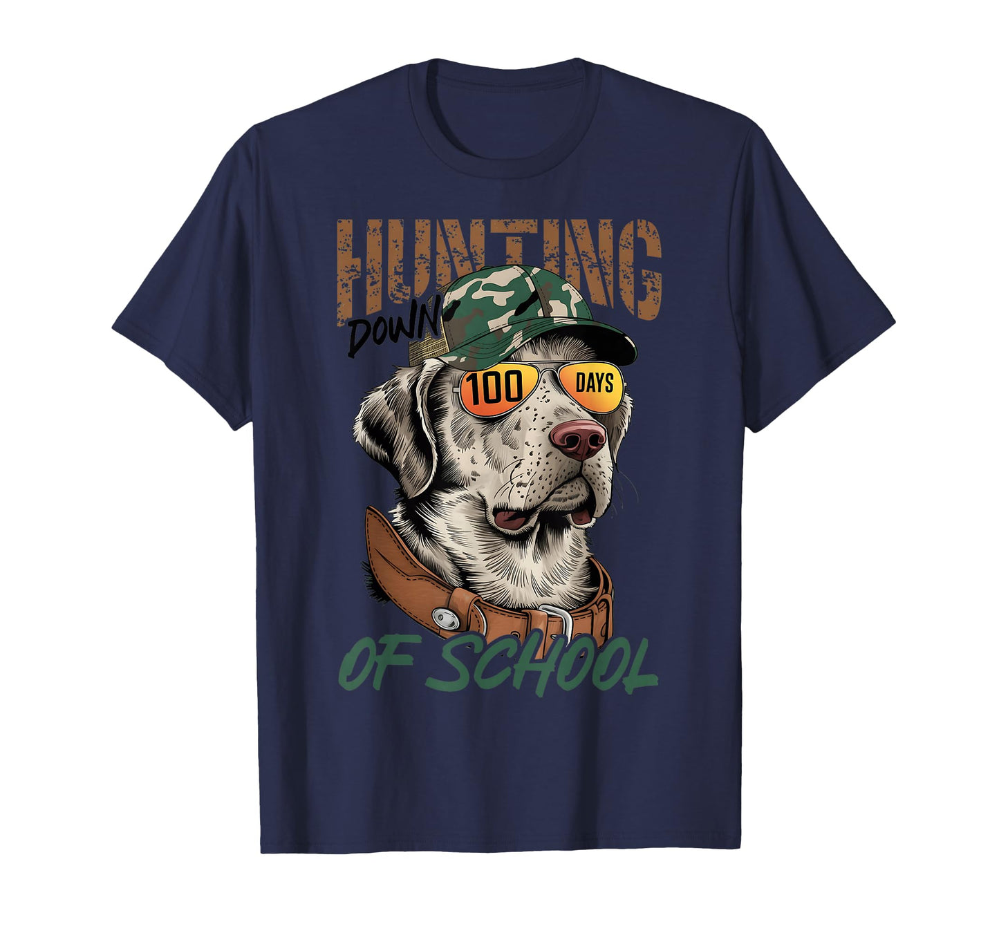Dog Hunting 100 Days of School 100th Day Boy School T-Shirt