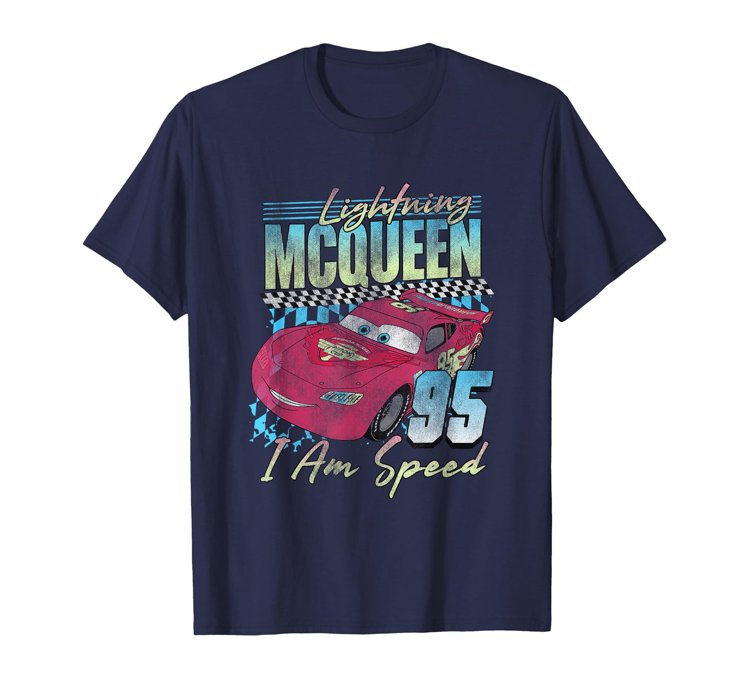 Disney Pixar Cars Lightning McQueen Retro I Am Speed T-Shirt