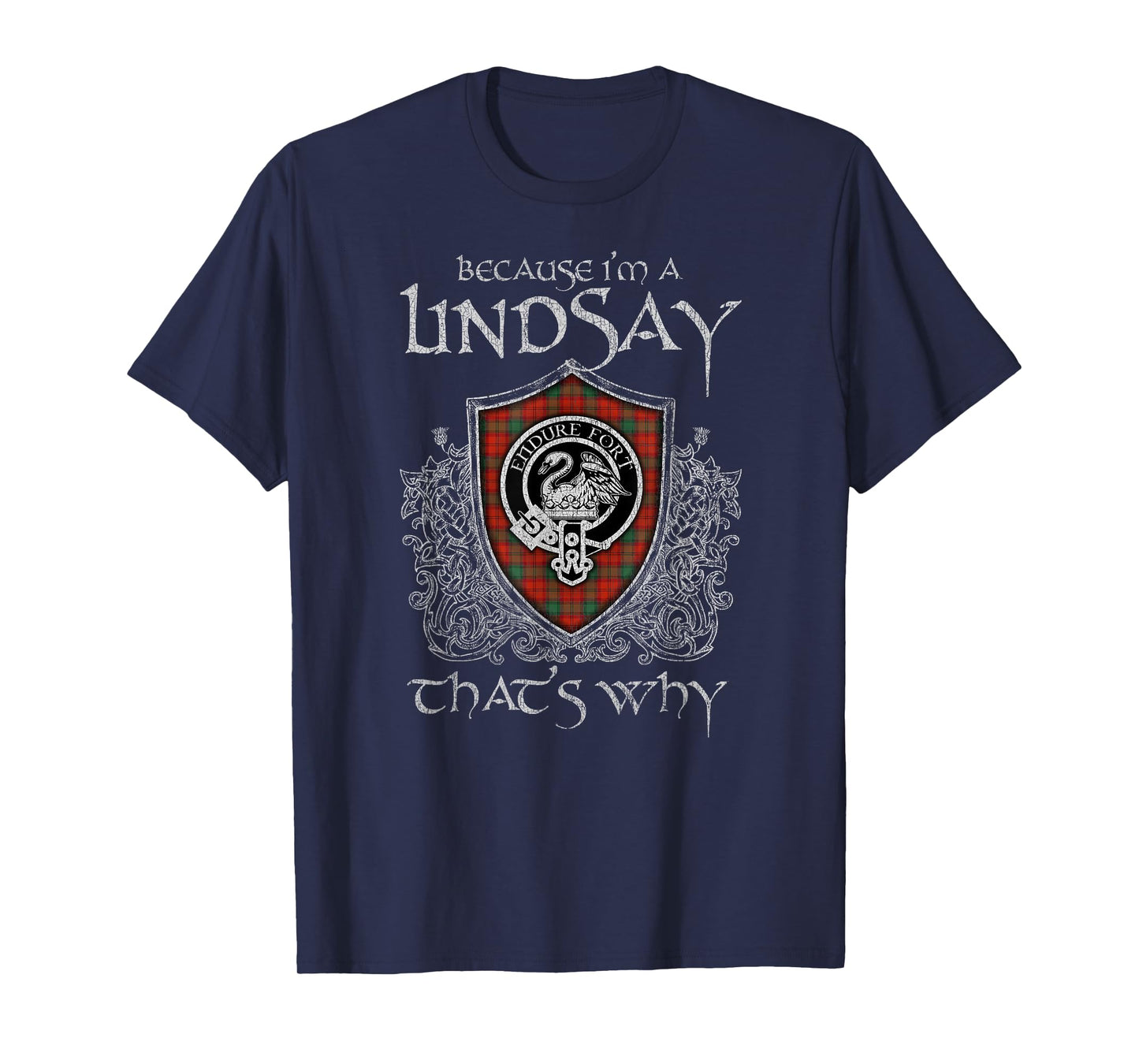 Clan Lindsay Crest Tartan Celtic Last Name Vinatge T-Shirt