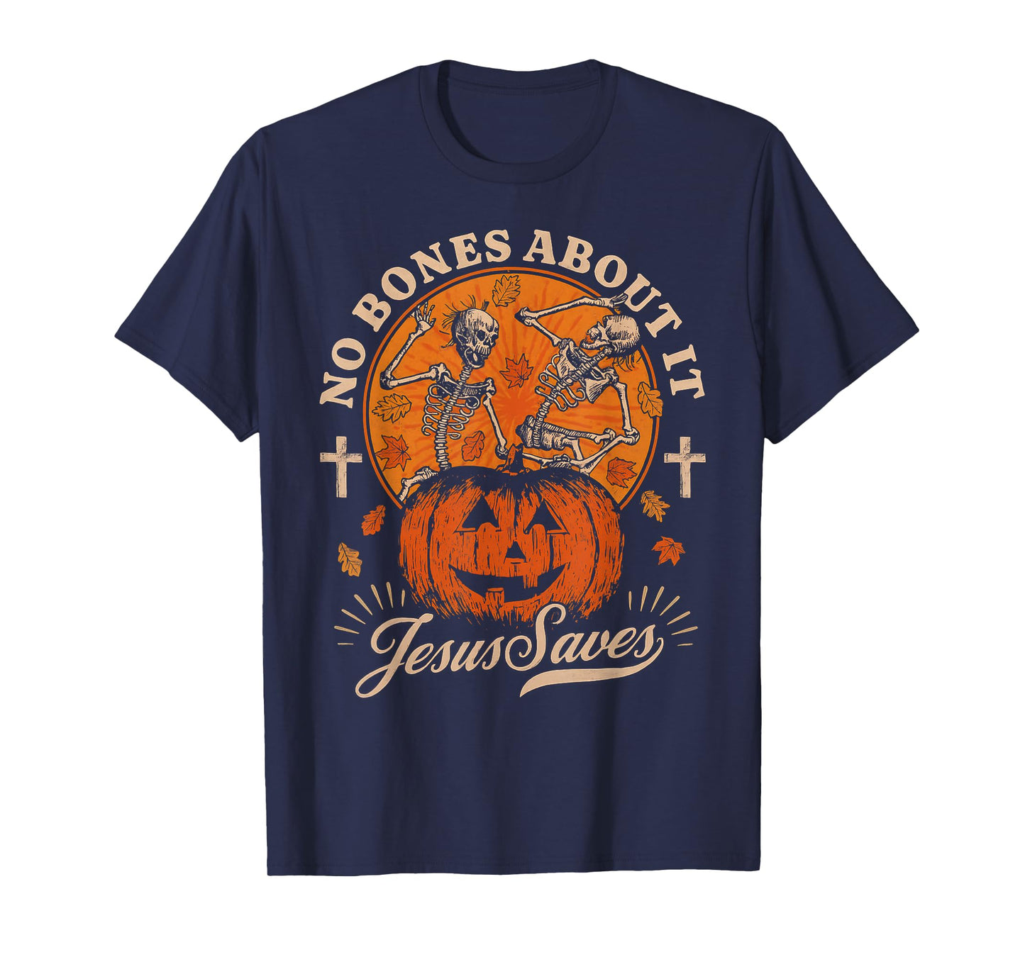 Christian Saves Funny Pumpkin Skeleton Costume for Halloween T-Shirt