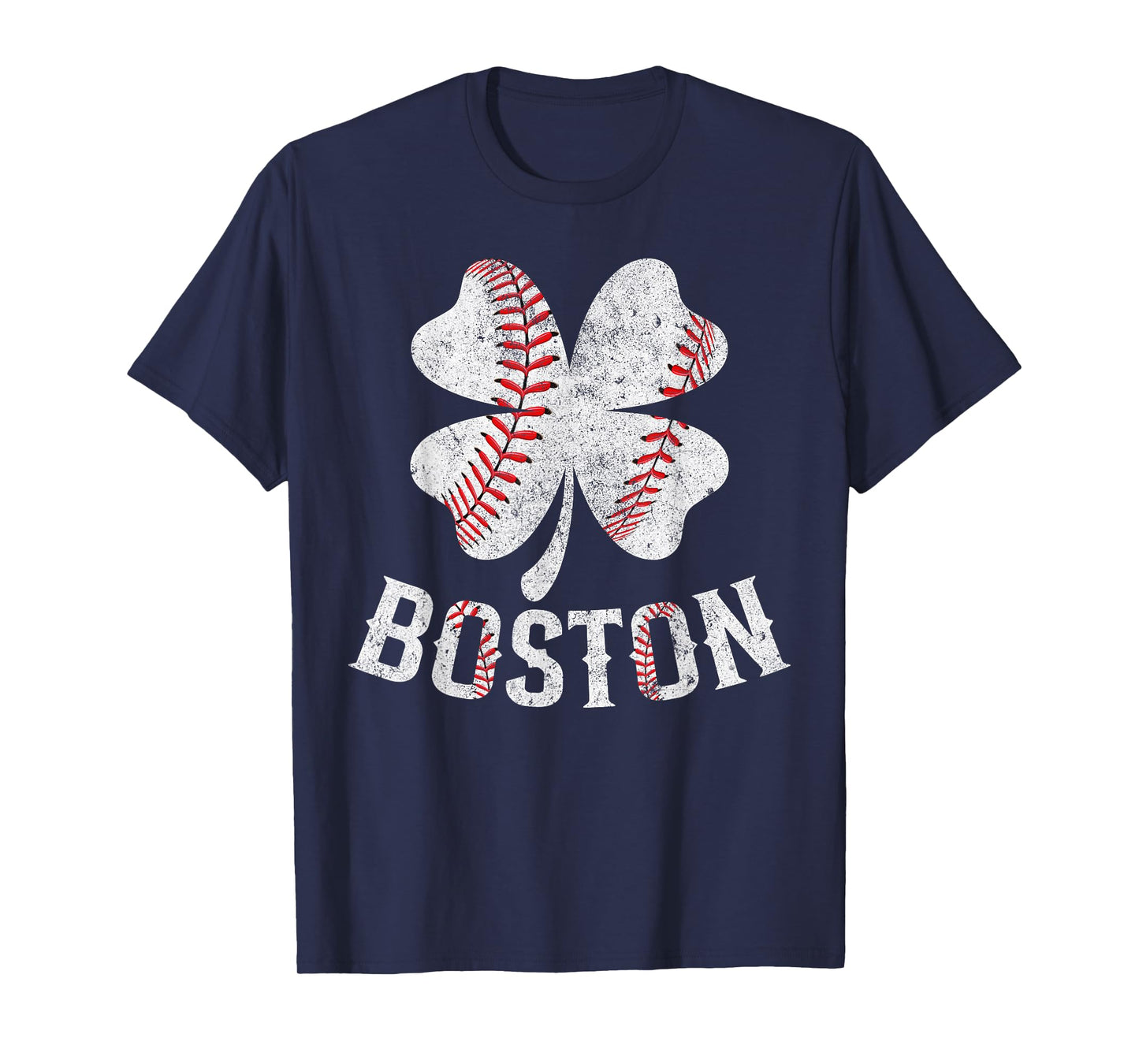 Baseball Shamrock Lucky Clover Boston St Patrick's Day T-Shirt