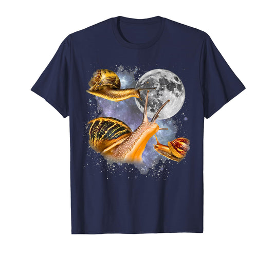 Vintage 90s Three Snail Howling at The Moon Animal Lovers T-Shirt
