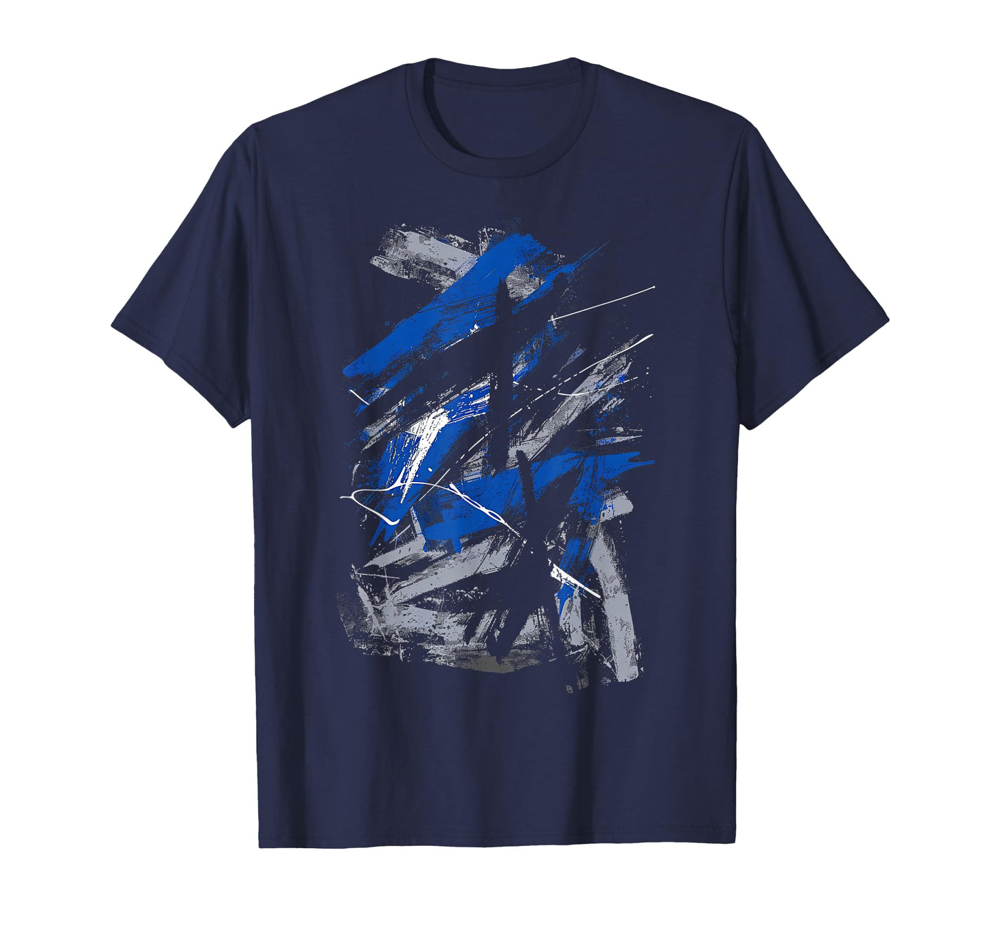 Blue And Black Urban Art Graphic T-Shirt