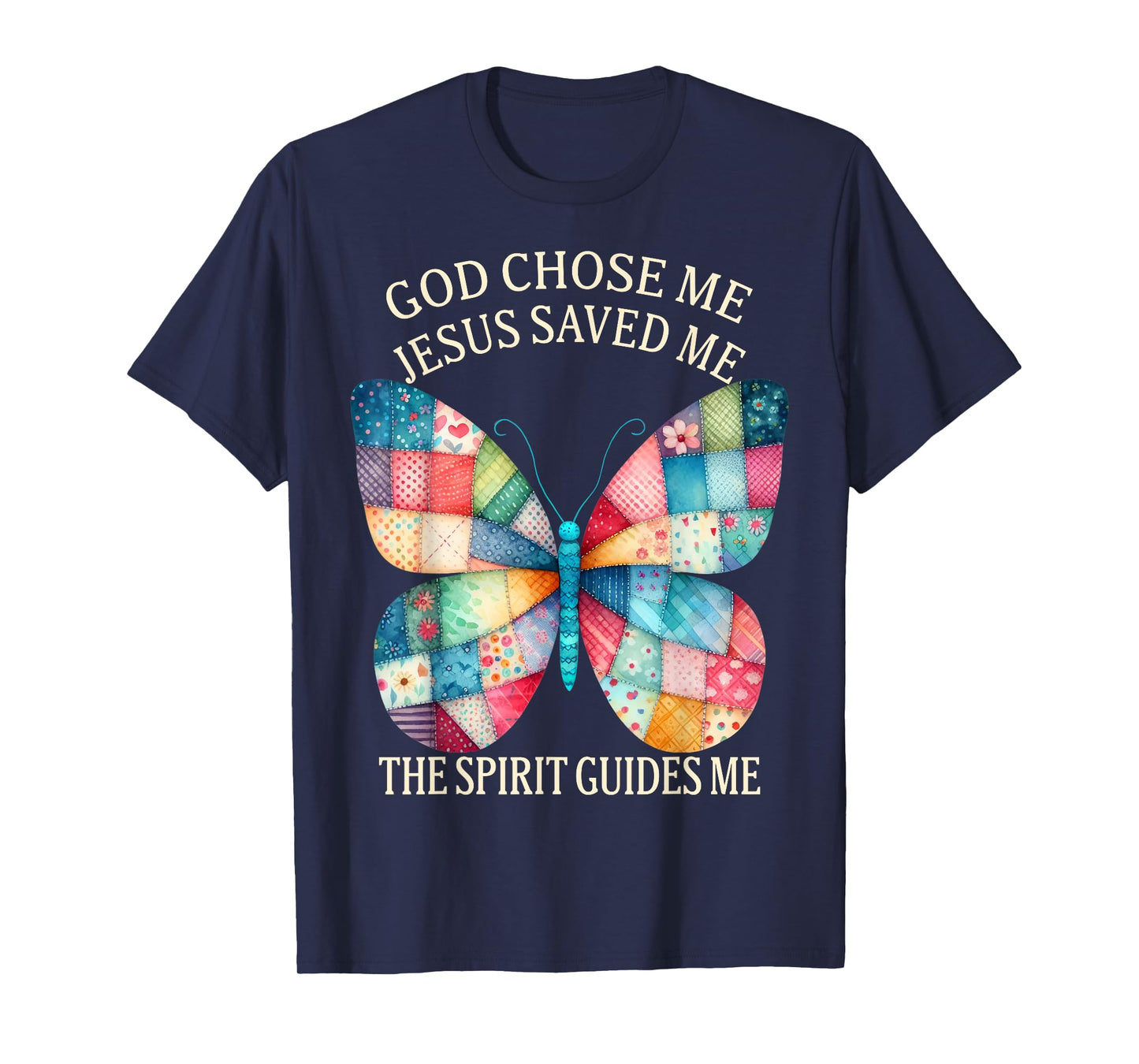 Christian Faith God Chose Me Jesus Saved Me Butterfly T-Shirt