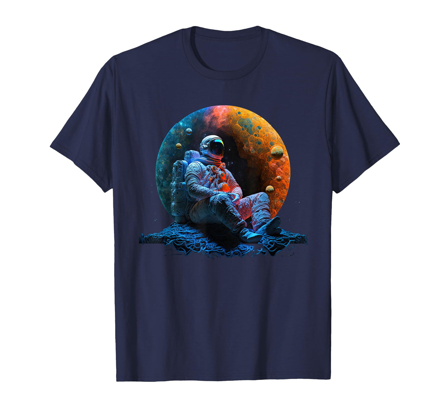 Meditating Astronaut Planets Meditation Astral Travel T-Shirt