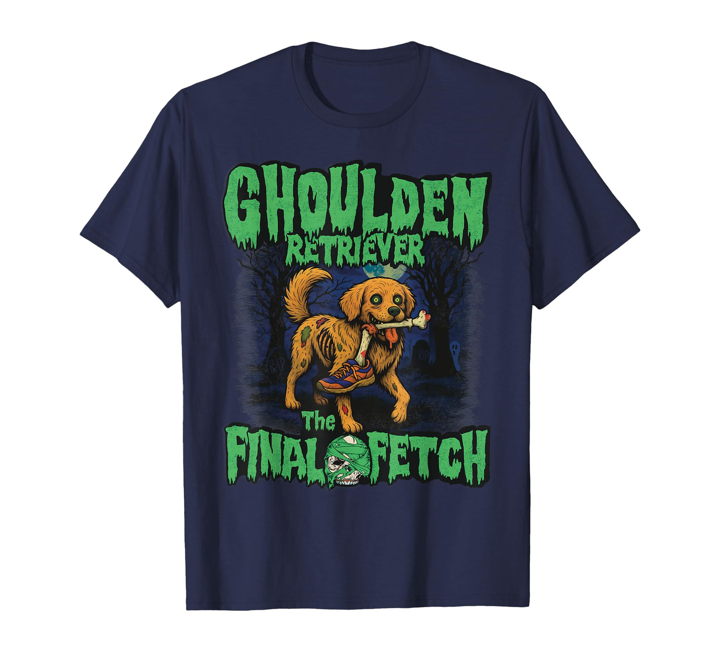 Funny Golden Retriever Zombie Halloween, Spooky Ghoulden T-Shirt