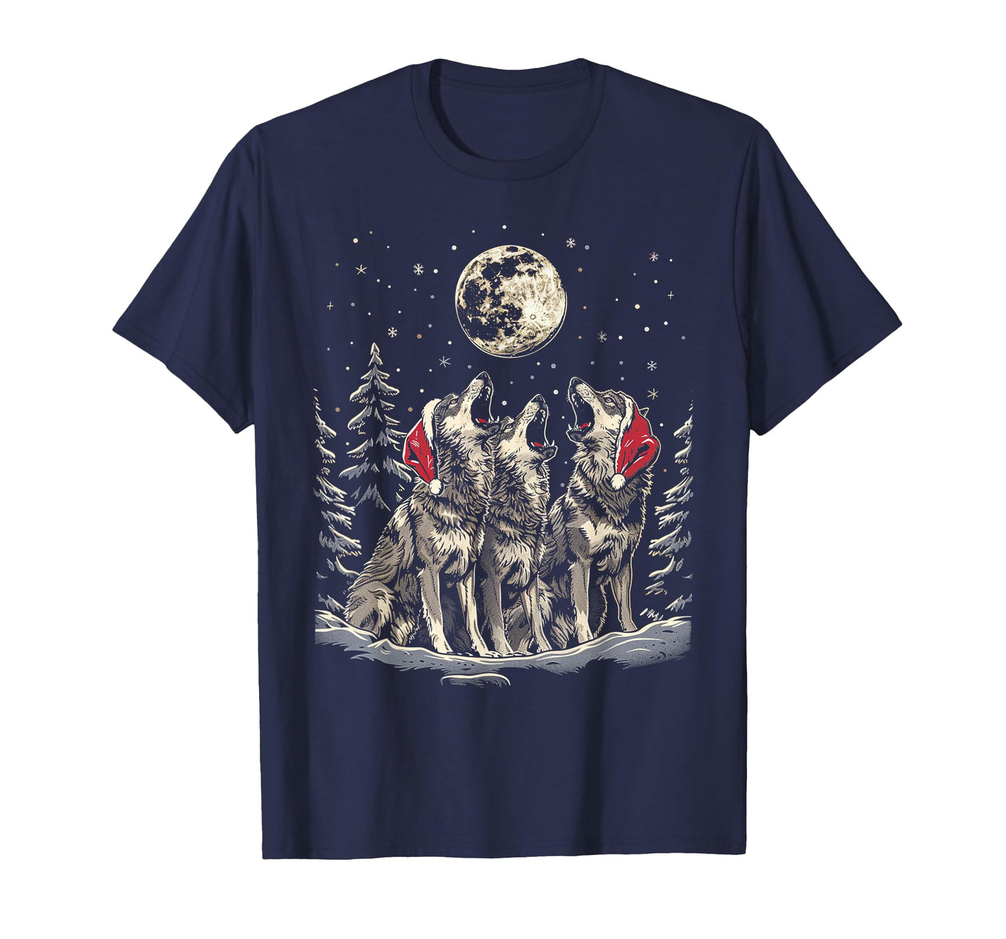 Wolf - Funny Merry Christmas Santa Matching Family Holiday T-Shirt