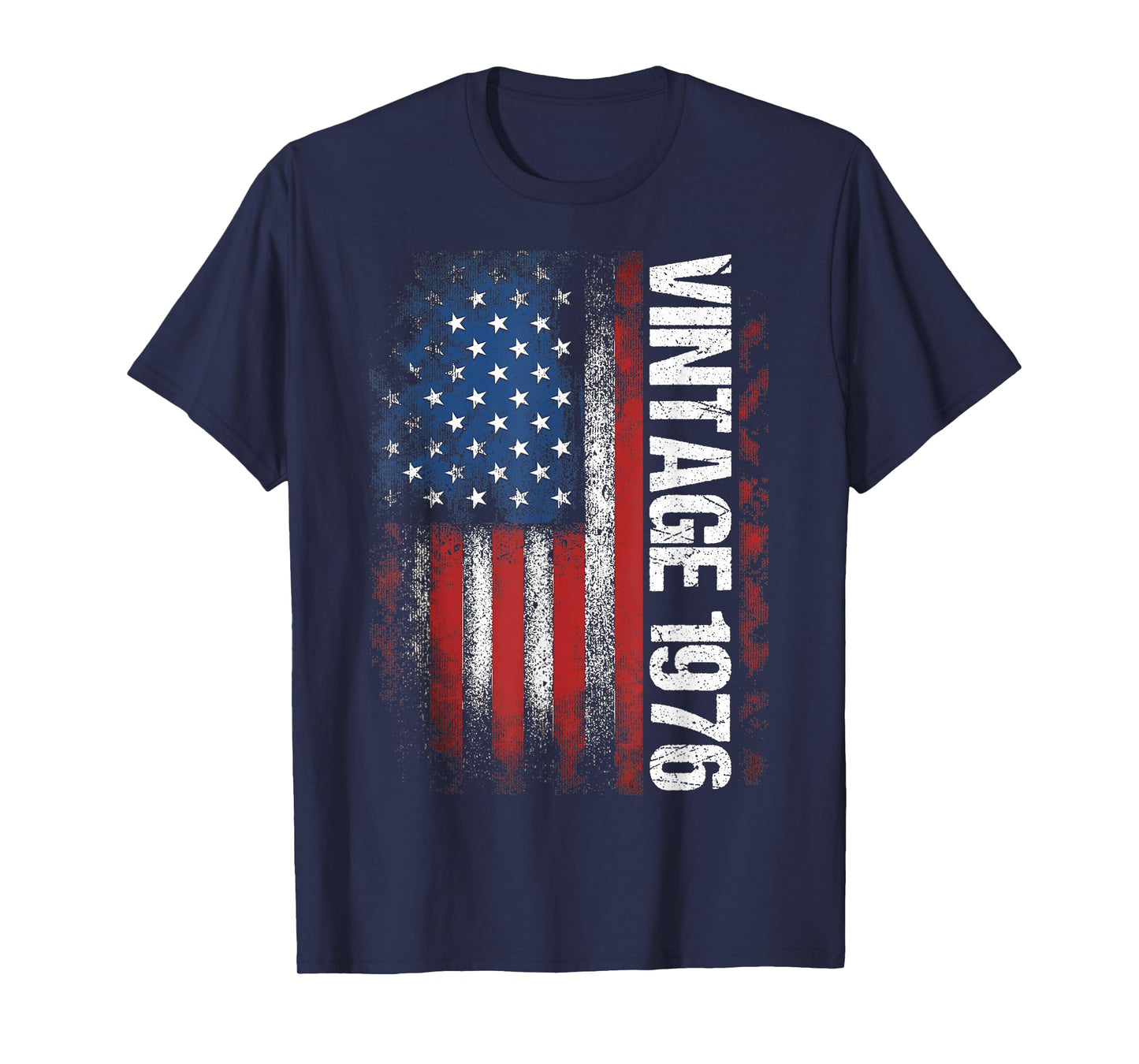 Vintage 1976 50th Birthday Gifts 50 Years Old American Flag T-Shirt